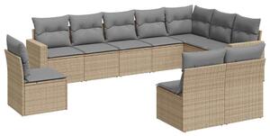 VidaXL Polyrattan Kerti Ülőgarnitúra - 10 részes - Bézs