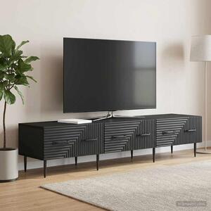 VidaXL TV szekrény fiókkal Fekete 147 x 34,5 x 30 cm Szerelt Fa