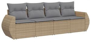 VidaXL Polyrattan Kerti Ülőgarnitúra - 4 részes - Bézs