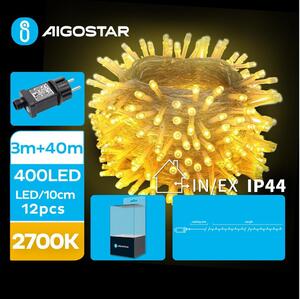 Aigostar B.V. Aigostar - LED Karácsonyi kültéri lánc 400xLED/8 funkció 43m IP44 meleg fehér AI0486