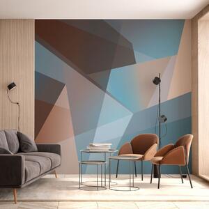 Fotótapéta absztrakt geometria kék és barna árnyalatokban, Fotótapéta absztrakt, w05064 : Uwalls.hu