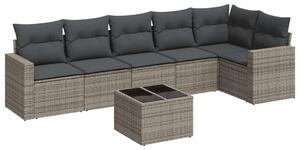 VidaXL Polyrattan Kerti Ülőgarnitúra - 7 részes - Szürke