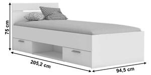 Egyszemélyes ágy 90 cm Myriam (sonoma tölgy) (matrac és ágyrács nélkül). 1040193