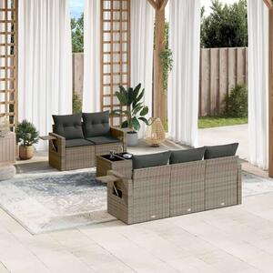 VidaXL Polyrattan Kerti Ülőgarnitúra - 6 részes - Szürke