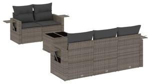 VidaXL Polyrattan Kerti Ülőgarnitúra - 6 részes - Szürke