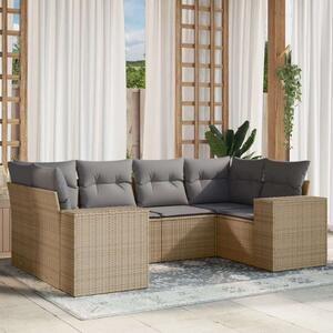 Polyrattan Kerti Ülőgarnitúra - 6 részes - Bézs