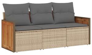 VidaXL 3 részes Kerti Ülőgarnitúra - Bézs Polyrattan