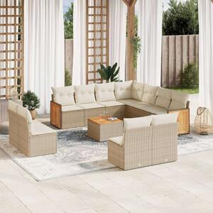 VidaXL Polyrattan Kerti Ülőgarnitúra - 12 részes - Bézs