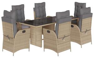 VidaXL Polyrattan Kerti Étkezőgarnitúra - 7 részes