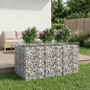 VidaXL Gabion emelt ágy 2 db 150 x 100 x 100 cm Horganyzott Acél Ezüst