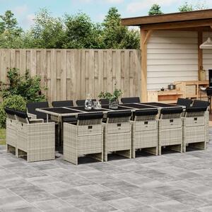 VidaXL 15 Fős Kerti Étkezőgarnitúra - Szürke Polyrattan