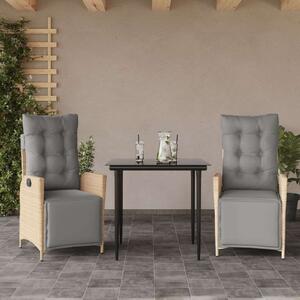 VidaXL Polyrattan Kerti Étkezőgarnitúra - 3 részes