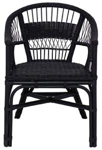 VidaXL Összecsukható Szék Rattan Fekete 60 x 60 x 81 cm