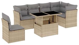 VidaXL Polyrattan Kerti Ülőgarnitúra - 7 részes - Bézs