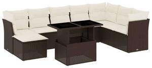 VidaXL Polyrattan Kerti Ülőgarnitúra - 9 részes - Barna
