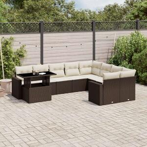 VidaXL Polyrattan Kerti Ülőgarnitúra - 10 részes - Barna