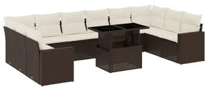 VidaXL Polyrattan Kerti Ülőgarnitúra - 11 részes - Barna