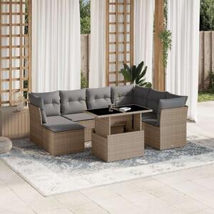 VidaXL Polyrattan Kerti Ülőgarnitúra - 8 részes - Bézs