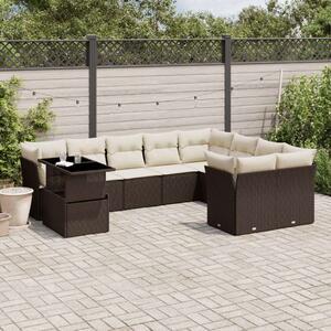 VidaXL Polyrattan Kerti Ülőgarnitúra - 10 részes - Barna