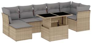 VidaXL Polyrattan Kerti Ülőgarnitúra - 8 részes - Bézs