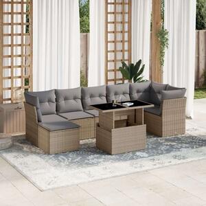 VidaXL Polyrattan Kerti Ülőgarnitúra - 8 részes - Bézs