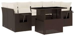 VidaXL Polyrattan Kerti Ülőgarnitúra - 7 részes - Barna