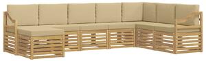 VidaXL Kültéri kanapé szett 8 pcs Fehér és Bézs 304 x 185,5 x 73 cm