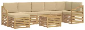 VidaXL Kültéri kanapé szett 8 pcs Fehér és Bézs 59 x 59 x 37 cm