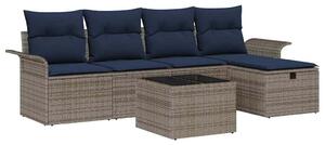 VidaXL Kerti Kanapé Szett párnával tárolóval 6 pcs Poli rattan