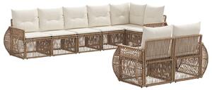 VidaXL Kerti Kanapé Szett 8 pcs Beige és Krémszínű polirattan