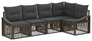 VidaXL Kerti Kanapé Szett 5 pcs Szürke polirattan