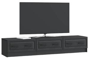 VidaXL TV szekrény fiókkal Fekete 147 x 34,5 x 27 cm Szerelt Fa