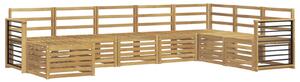 VidaXL Kültéri kanapé szett 8 pcs Fehér 306 x 187,5 x 73 cm