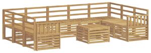 VidaXL Kültéri kanapé szett 10 pcs Fehér 59 x 59 x 37 cm Tömör Akácfa