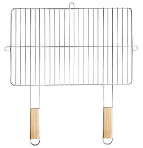 Szögletes grillrács fa fogantyúval 57x51 cm