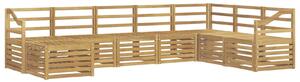 VidaXL Kültéri kanapé szett 8 pcs Fehér 304 x 185,5 x 73 cm