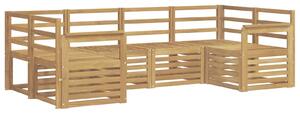 VidaXL Kültéri kanapé szett 6 pcs Fehér 245 x 128,5 x 73 cm