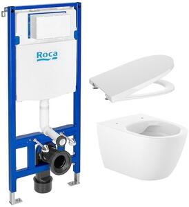 Set WC csésze Roca Ona A346687S00, beépíthető keret Roca Duplo A890070020, A801E12001