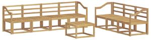 VidaXL Kültéri kanapé szett 8 pcs Fehér 59 x 59 x 37 cm Tömör Akácfa