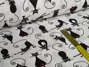 Fekete-fehér kétoldalas ágyneműhuzat cicákkal