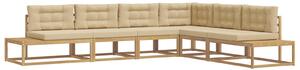 VidaXL Kültéri kanapé szett Fehér 357 x 198,5 x 73 cm Poliészter