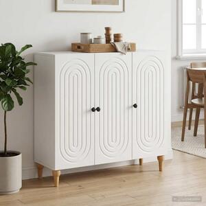 VidaXL Széf Magasfényű Fehér 89 x 34,5 x 80 cm Szerelt Fa