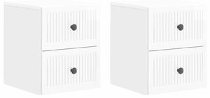 VidaXL Fali éjjeli szekrény 2 pcs Magasfényű Fehér 33 x 34,5 x 40 cm