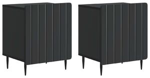 VidaXL Éjjeliszekrény 2 pcs Fekete 43 x 34,5 x 52 cm Szerelt Fa