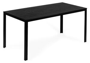 6 személyes kerti asztal 156x78 cm polywood fekete
