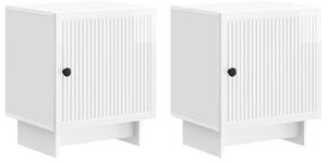 VidaXL Éjjeliszekrény 2 pcs Magasfényű Fehér 43 x 34,5 x 50 cm