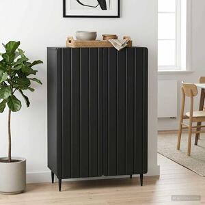 VidaXL Széf Fekete 66 x 34,5 x 92 cm Szerelt Fa