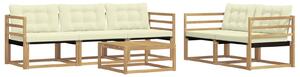 VidaXL Kültéri kanapé szett 6 pcs Fehér és Krém színű 79 x 79 x 37 cm