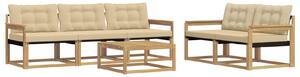VidaXL Kültéri kanapé szett 6 pcs Fehér és Bézs 79 x 79 x 37 cm