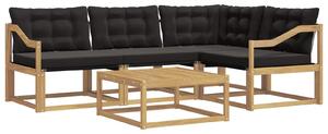 VidaXL Kültéri kanapé szett 5 pcs Fehér és Fekete 79 x 79 x 37 cm